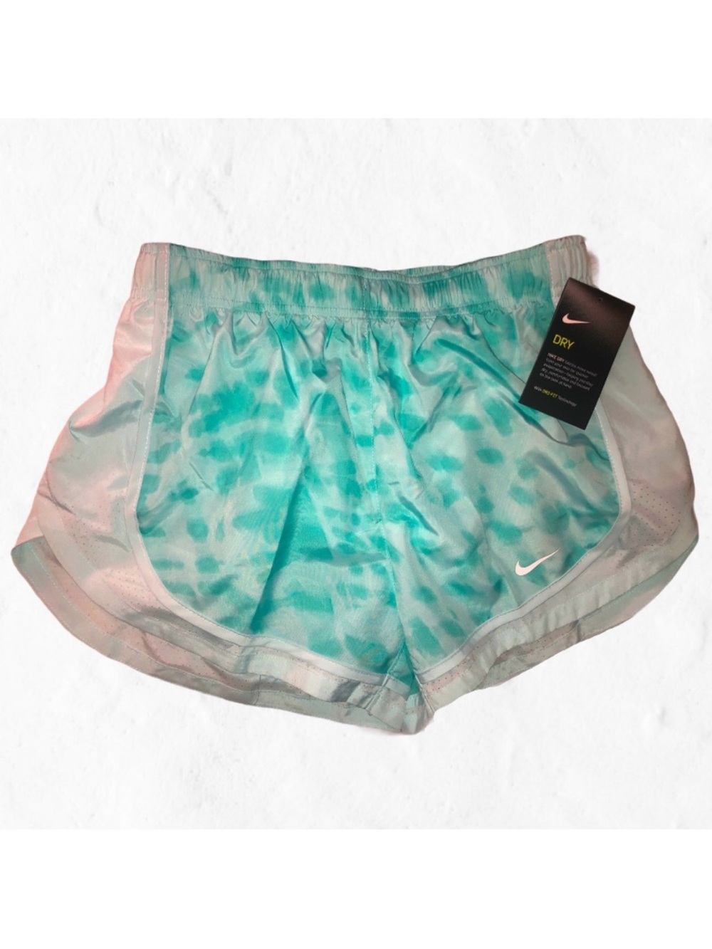 Nike Women’s Teal Tie-Dye Dri-FIT Athletic Shorts